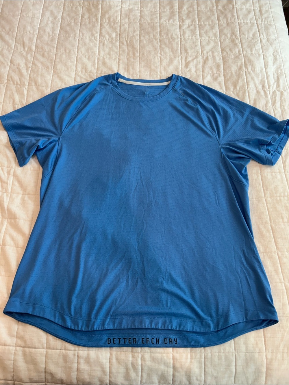 Lululemon Men's Blue Performance Crew Neck Activewear Shirt